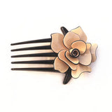Flower Hair Comb Acrylic Clips Hair Jewelry Brown Pink Beige