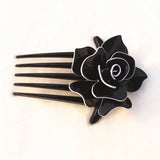 Flower Hair Comb Acrylic Clips Hair Jewelry Brown Pink Beige