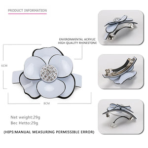 Buena High Classical Camellia Acrylic Hair Barrette Clips
