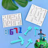 Building Block Numbers 0-9 Chocolate Mold Cake Decoration Liquid Silicone Mould