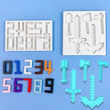 Building Block Numbers 0-9 Chocolate Mold Cake Decoration Liquid Silicone Mould