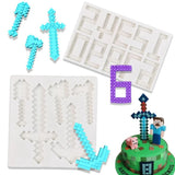 Building Block Numbers 0-9 Chocolate Mold Cake Decoration Liquid Silicone Mould
