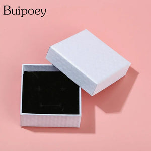 Buipoey 10Pcs/Lot 7cm Square Jewelry Box Fit Earrings Rings Necklaces Gift Boxes