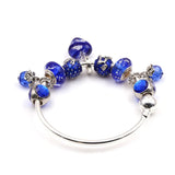 Crystal Heart Pendant Bracelet Women's Charm Beaded Bracelets Bangle