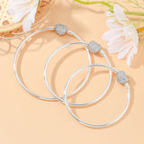 3-pc High Round Bangle Bracelets Women Men Kids Jewelry