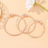 3-pc High Round Bangle Bracelets Women Men Kids Jewelry