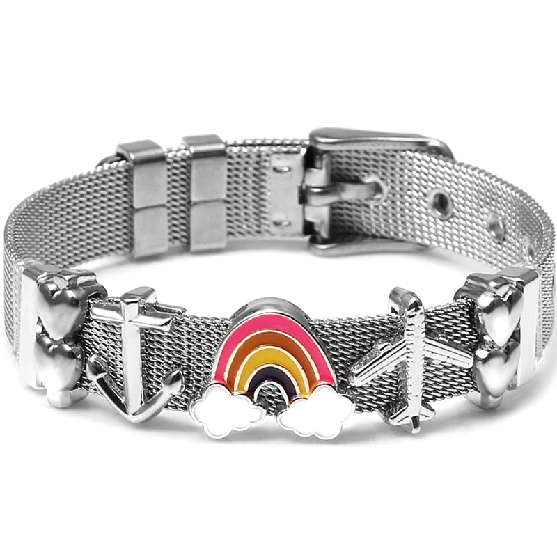 Charm Titanium Steel Bracelet Mesh Watch Belt Bracelets