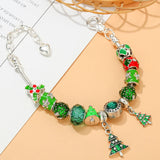 Green Beads Christmas Tree Charm Bracelets For Women