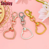 Metal Blank Keyring Keychain Split Rings Keyfob Charm Key Rings