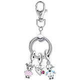 Metal Blank Keyring Keychain Split Rings Keyfob Charm Key Rings