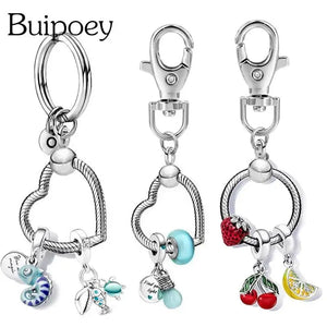 Metal Blank Keyring Keychain Split Rings Keyfob Charm Key Rings