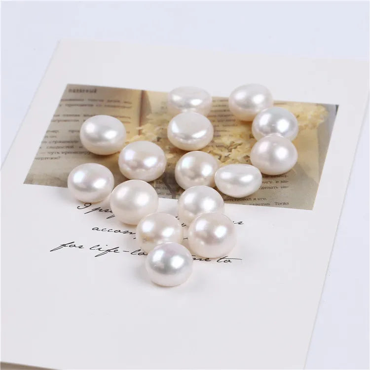 12-13mm Flat Button Freshwater Beads Undrilled