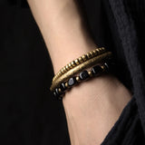 Jade Bracelet Hammered Oxidized Brass Accessories Punk Gothic Jewelry