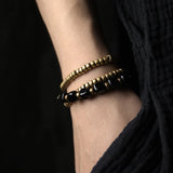 Jade Bracelet Hammered Oxidized Brass Accessories Punk Gothic Jewelry