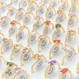 30pcs Colorful Zircon Wedding Rings For Women CZ Accessory