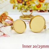 20pcs Real Plated Ring Base Setting for Glass Cabochons