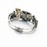 Resin Flower Bowknot Bangle in Silver Color