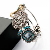 Resin Flower Bowknot Bangle in Silver Color