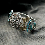 Resin Flower Bowknot Bangle in Silver Color