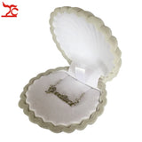 Shell Shape Velvet Earring Case Jewelry Display Storage