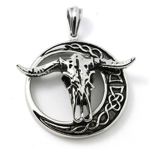 Bull Head Pendant Stainless Steel Band Party Punk Necklace