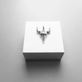 Bulls Head Skull Pendant 925 Sterling Silver Blackened Punk Gift