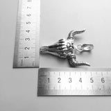 Bulls Head Skull Pendant 925 Sterling Silver Blackened Punk Gift