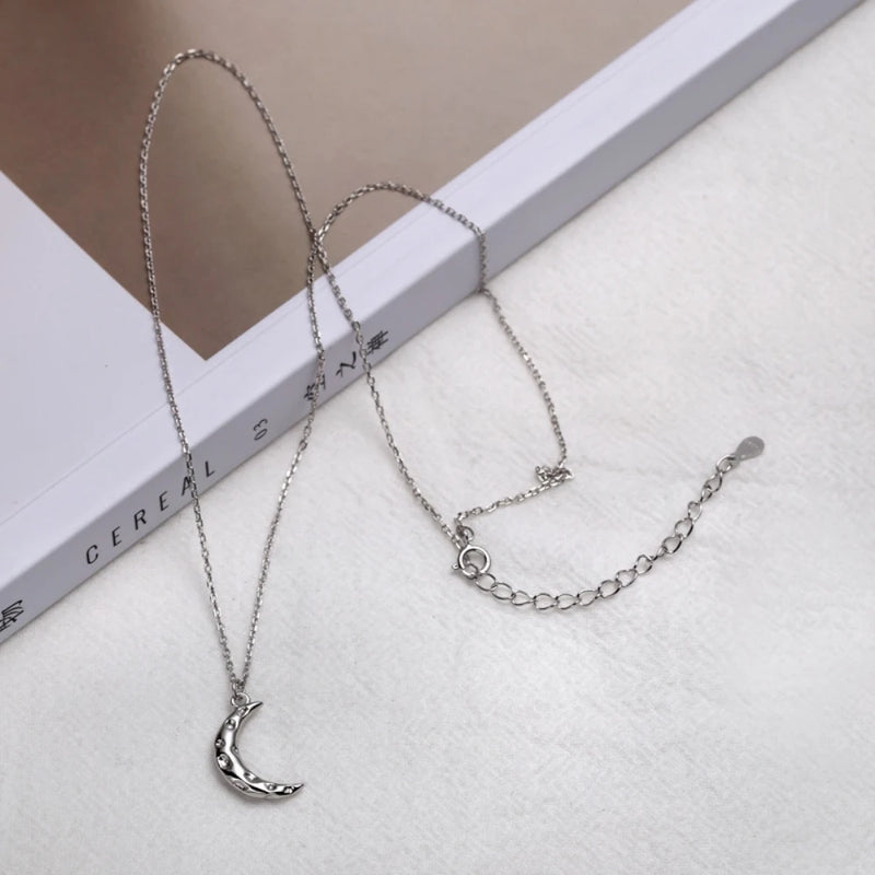 Crescent Goddess Silver Moon Necklace Girls Birthday Gift
