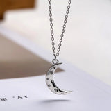 Crescent Goddess Silver Moon Necklace Girls Birthday Gift