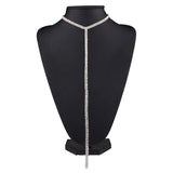 Rhinestone Choker Crystal Gem Necklace Glitter Long Chain Jewelry