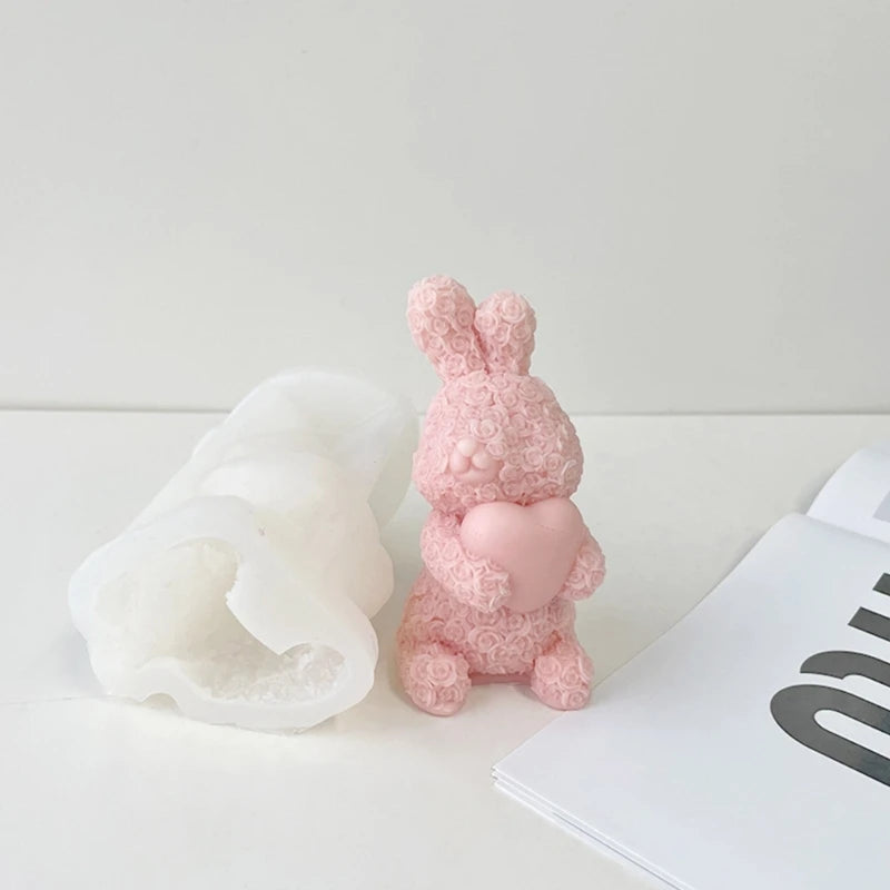 Bunny Candle Making Mold, Animal Epoxy Mold, New Year Rabbit Ornament