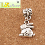 Bunny Rabbit Easter Big Hole Beads Dangle Fits Charm Bracelets 13.3x25mm