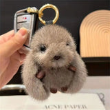 Bunny Stuffed Animal Plush Toy Rabbit Fur Keychain Fluffy Soft Fuzzy