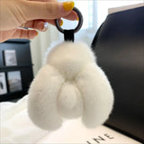 Bunny Stuffed Animal Plush Toy Rabbit Fur Keychain Fluffy Soft Fuzzy