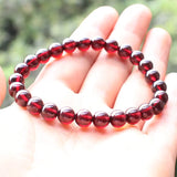 Burgundy Garnet Bracelet Women's Stone Crystal Jewelry