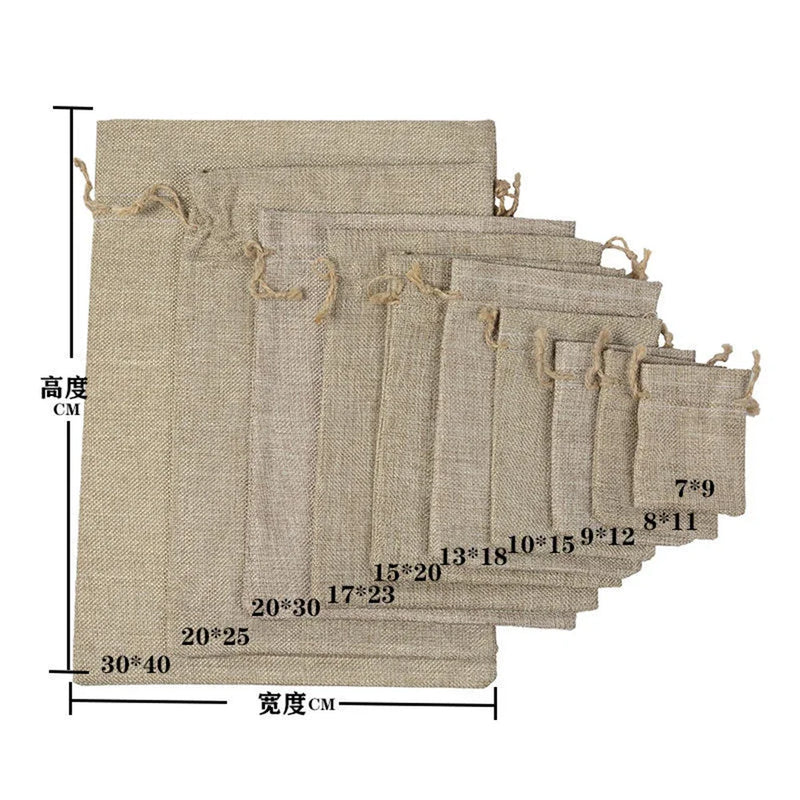 Burlap Bags Drawstring Gift Pouches Jewelry Sacks DIY Craft