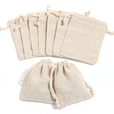 Burlap Beige Drawstring Pouch Jewelry Storage Bags