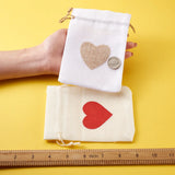 Burlap Drawstring Bags, Mixed Color, 14.2x10cm, 24pcs