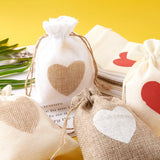 Burlap Drawstring Bags, Mixed Color, 14.2x10cm, 24pcs