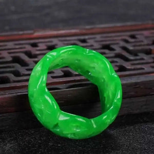 Burma 100% A ICY Green Circle Jade jadeite Ring 9.5 Party Hook Gift Ear stud