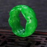 Burma 100% A ICY Green Circle Jade jadeite Ring 9.5 Party Hook Gift Ear stud