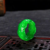Burma 100% A ICY Green Circle Jade jadeite Ring 9.5 Party Hook Gift Ear stud