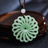 Burma Jadeite Pendant Drop Hand Carved Lucky Amulet Jade Necklace