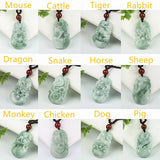 Burma Jadeite Pendant Chinese Zodiac Jade Necklace With Chain