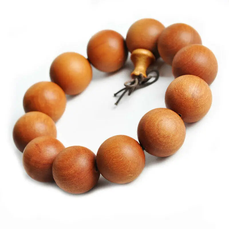 Burma Teak Sandalwood Bead Amulet Bracelet