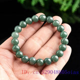 Burmese Jade Bead Bracelet Natural Charm Jewelry Stone Amulet Jadeite Talismans
