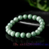Burmese Jade Bead Bracelet Natural Charm Jewelry Stone Amulet Jadeite Talismans