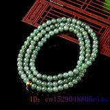 Natural Burmese Jadeite Bead Necklace Emerald Green Gemstone Jewelry