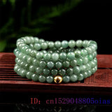 Natural Burmese Jadeite Bead Necklace Emerald Green Gemstone Jewelry
