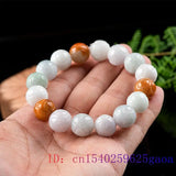 Burmese Jade Beaded Bracelets with Carved Emerald Amulets